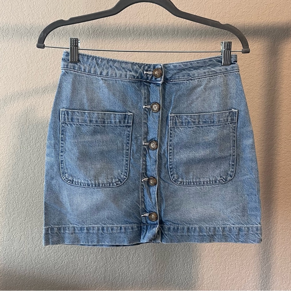 Button Down Denim Skirt